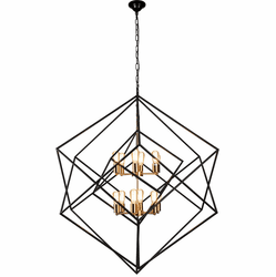 Vinci C1070-12AB/BK Galaxia Contemporary Aged Brass / Black Drop Lighting