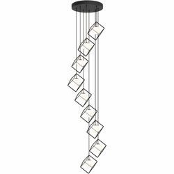 Vinci C1088-10AB/BK Cubo Contemporary Aged Brass / Black LED Multi Pendant Lamp