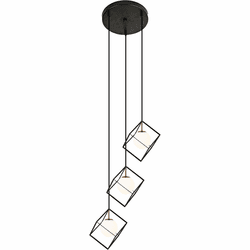 Vinci C1088-3AB/BK Cubo Modern Aged Brass / Black LED Multi Pendant Lamp