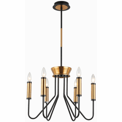 Vinci C2061-6AB/BK Sahara Contemporary Aged Brass / Black Lighting Chandelier