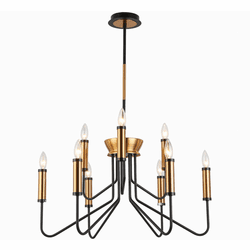 Vinci C2061-9AB/BK Sahara Modern Aged Brass / Black Hanging Chandelier