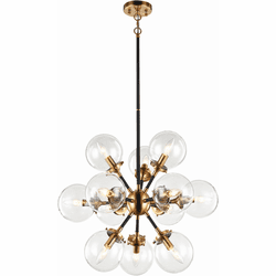Vinci C7070-12AB/BK Bianca Modern Aged Brass / Black LED Hanging Chandelier