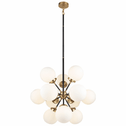Vinci C7070-12AB/BKOP Bianca Modern Aged Brass / Black LED Chandelier Light