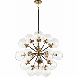 Vinci C7070-18AB/BK Bianca Modern Aged Brass / Black LED Chandelier Light