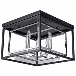 Vinci FM1077-4CH/BK Modern Chrome / Black LED Overhead Light Fixture