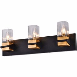 Vinci VL9323-3AB/BK Modern Aged Brass / Black 3-Light Vanity Light Fixture