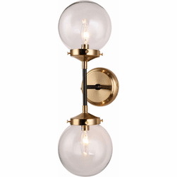 Vinci WS1096-2AB/BK Contemporary Aged Brass / Black LED Wall Sconce