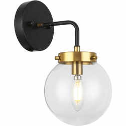 Vinci WS1718-1AB/BKCL Bianca Modern Aged Brass / Black LED Wall Lighting Sconce