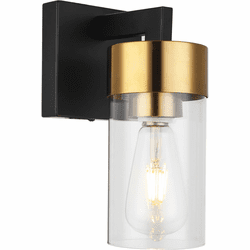 Vinci WS705-1AB/BK Aurora Contemporary Aged Brass / Black Wall Lighting