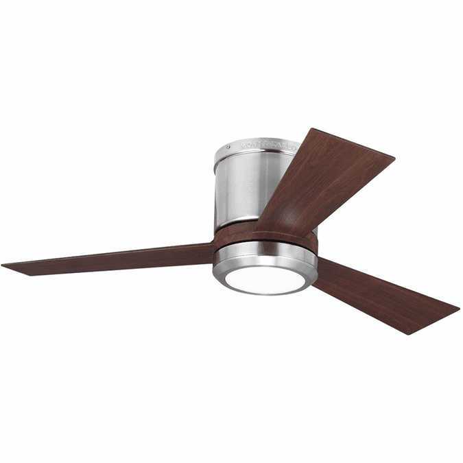Visual Comfort Fan 3CLYR42BSD-V1 Clarity Contemporary Brushed Steel LED 42" Ceiling Fan