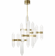 Visual Comfort Modern 700LGSN31BR-LED927 Langston Contemporary Plated Brass LED Chandelier Light