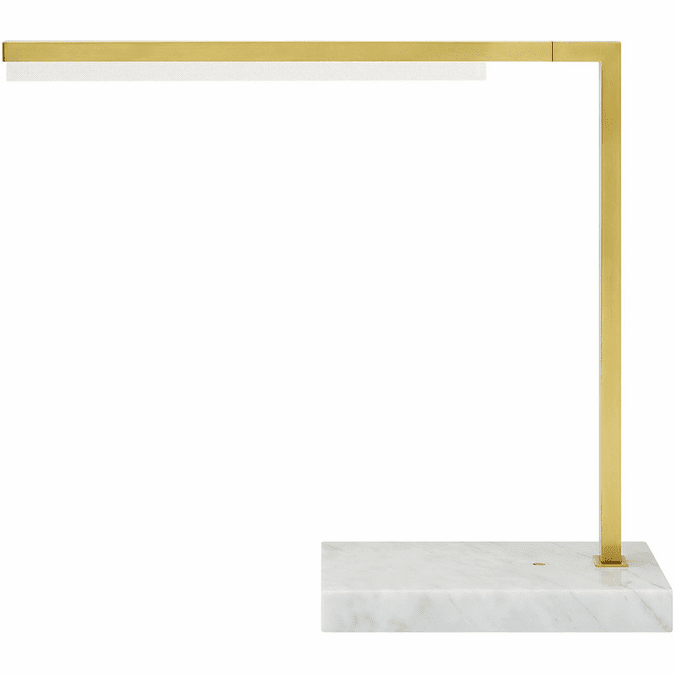 Visual Comfort Modern 700PRTKLE18NB-LED927 Klee Modern NATURAL BRASS/WHITE MARBLE LED Side Table Lamp