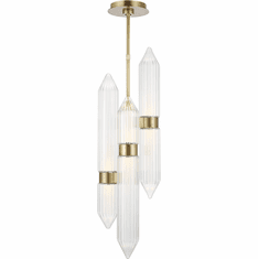 Visual Comfort Modern 700TDLGSN10BR-LED927 Langston Modern Plated Brass LED Drop Ceiling Lighting