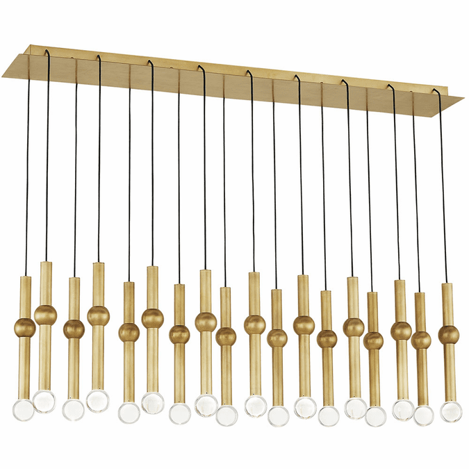 Visual Comfort Modern 700TRSPGYD18TNB-LED930120 Guyed Modern Natural Brass LED Multi Hanging Light