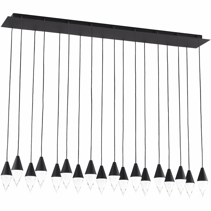Visual Comfort Modern 700TRSPTRT18TB-LED930120 Turret Contemporary Nightshade Black LED Multi Pendant Hanging Light