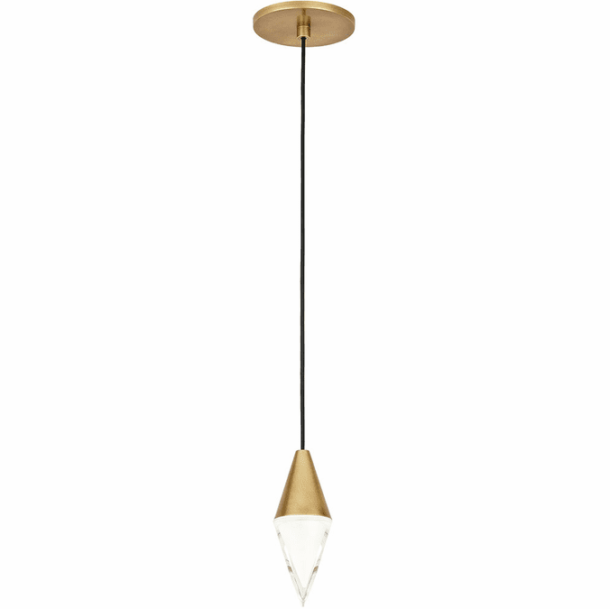 Visual Comfort Modern 700TRSPTRT1RNB-LED930 Turret Contemporary Natural Brass LED Mini Pendant Hanging Light