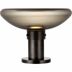 Visual Comfort Modern AKTB681WDBBZSM Morgan Modern Burnished Bronze with Smoke Glass LED Side Table Lamp