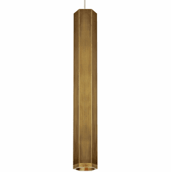 Visual Comfort Modern Blok Contemporary Aged Brass/Aged Brass Line Voltage Mini Drop Lighting Fixture
