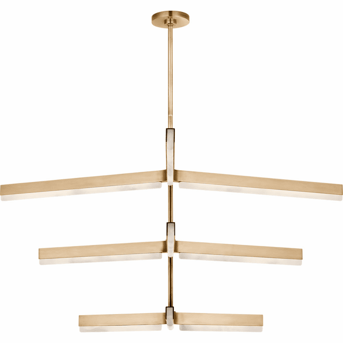 Visual Comfort Modern KWCH70527HABALB Linea Contemporary Hand Rubbed Antique Brass LED Hanging Chandelier