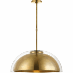 Visual Comfort Modern MDPD73427HABCG Lusi Modern Hand-Rubbed Antique Brass LED Hanging Lamp