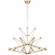 Visual Comfort Modern SLCH24627NB Lassell Contemporary Natural Brass LED Lighting Chandelier