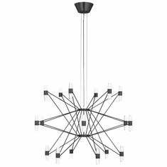 Visual Comfort Modern SLCH24827BZ Lassell Contemporary Dark Bronze LED Hanging Chandelier