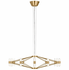 Visual Comfort Modern SLCH24927NB Lassell Contemporary Natural Brass LED Chandelier Light