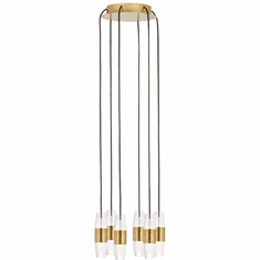 Visual Comfort Modern SLCH38427NB Lassell Modern Natural Brass LED Multi Hanging Lamp
