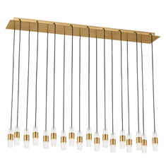 Visual Comfort Modern SLCH38627NB Lassell Contemporary Natural Brass LED Multi Pendant Lamp