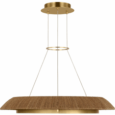 Visual Comfort Modern SLCH55927NTHAB Noa Modern Hand Rubbed Antique Brass LED 33" Lighting Pendant