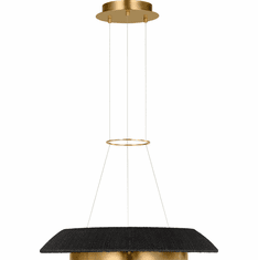 Visual Comfort Modern SLCH56027WBKHAB Noa Modern Hand Rubbed Antique Brass LED 27" Hanging Lamp