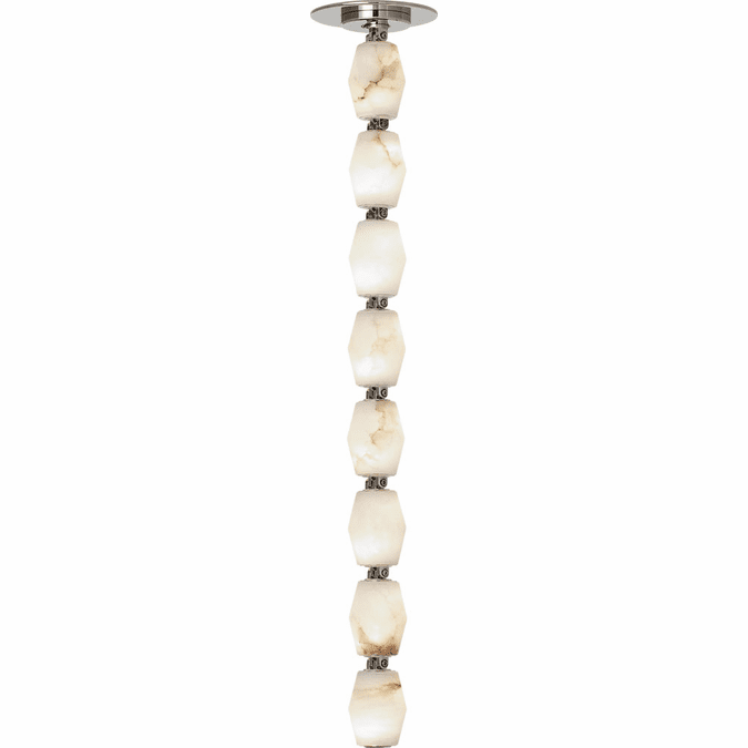 Visual Comfort Modern SLPD55027ALBNR Collier Modern Polished Nickel LED 24" Mini Hanging Lamp