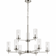 Visual Comfort Studio 3190309-962 Zire Contemporary Brushed Nickel Chandelier Lighting