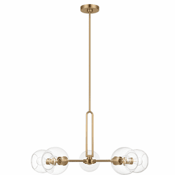 Visual Comfort Studio 3255705EN7-848 Codyn Contemporary Satin Brass 34" Chandelier Light