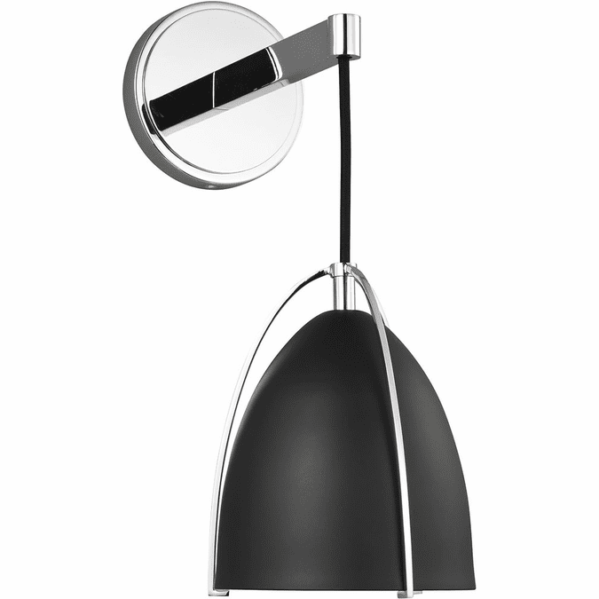 Visual Comfort Studio 4151701EN3-05 Norman Modern Chrome / Midnight Black LED Light Sconce