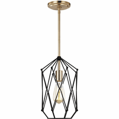 Visual Comfort Studio 5134101-848 Zarra Contemporary Satin Brass Mini Hanging Light Fixture