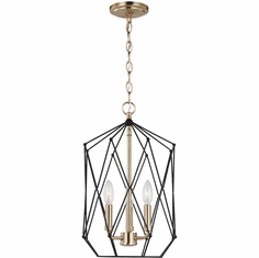 Visual Comfort Studio 5234103-848 Zarra Modern Satin Brass 12" Pendant Light Fixture