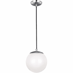 Visual Comfort Studio 6018EN3-04 Leo - Hanging Globe Modern Satin Aluminum LED 8" Mini Drop Lighting