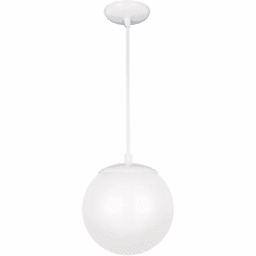 Visual Comfort Studio 6018EN3-15 Leo - Hanging Globe Contemporary White LED 8" Mini Drop Ceiling Lighting