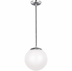 Visual Comfort Studio 6020EN3-04 Leo - Hanging Globe Contemporary Satin Aluminum LED 10" Mini Ceiling Pendant Light