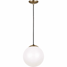 Visual Comfort Studio 6020EN3-848 Leo - Hanging Globe Contemporary Satin Brass LED 10" Mini Drop Lighting Fixture