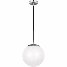 Visual Comfort Studio 6022EN3-04 Leo - Hanging Globe Contemporary Satin Aluminum LED 12" Pendant Lighting