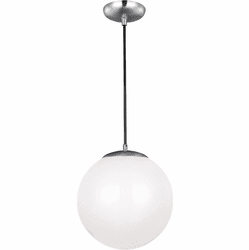 Visual Comfort Studio 602493S-04 Leo - Hanging Globe Modern Satin Aluminum LED 14" Pendant Lamp