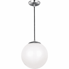 Visual Comfort Studio 6024EN3-04 Leo - Hanging Globe Modern Satin Aluminum LED 14" Pendant Lamp