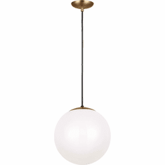 Visual Comfort Studio 6024EN3-848 Leo - Hanging Globe Modern Satin Brass LED 14" Hanging Light