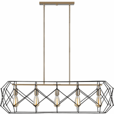 Visual Comfort Studio 6634105-848 Zarra Contemporary Satin Brass Island Light Fixture