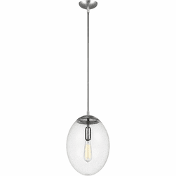 Visual Comfort Studio 6701801EN7-04 Leo - Hanging Globe Contemporary Satin Aluminum LED 12" Hanging Light Fixture