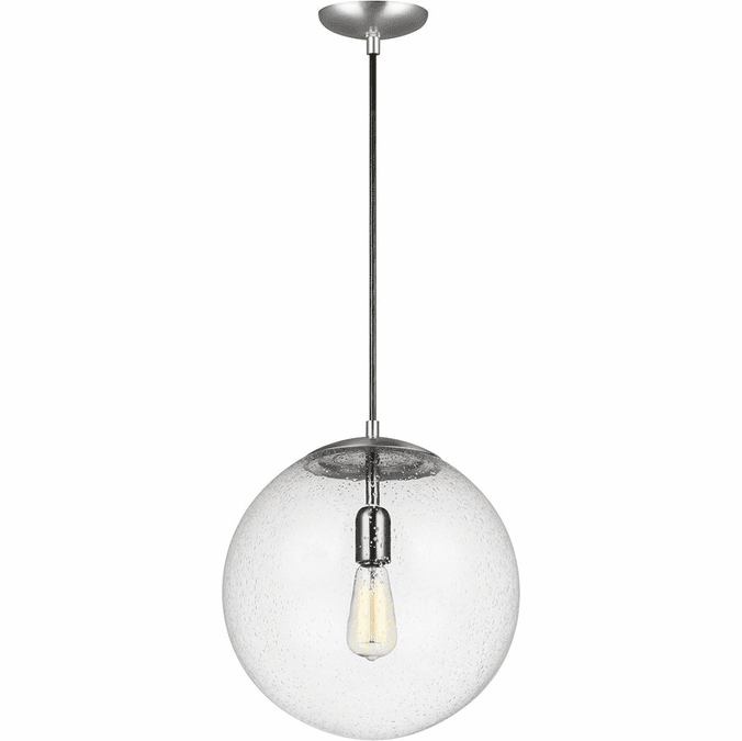Visual Comfort Studio 6801801-04 Leo - Hanging Globe Modern Satin Aluminum 14" Drop Lighting