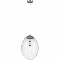 Visual Comfort Studio 6801801EN7-04 Leo - Hanging Globe Contemporary Satin Aluminum LED 14" Drop Lighting Fixture