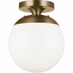 Visual Comfort Studio 7518EN3-848 Leo - Hanging Globe Modern Satin Brass LED Flush Mount Lighting